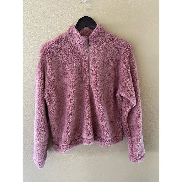 🆕Mauve teddy zip up pullover - Picture 3 of 3